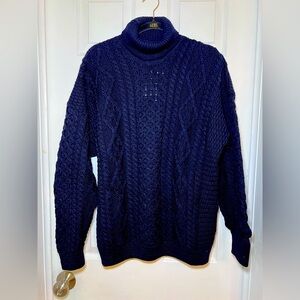 Carraigdonn Navy‎ Blue Women’s Sweater Size Large NWT 100% Marino Wool